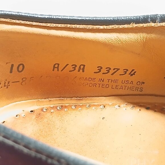 Johnston & Murphy Aristocraft Burgundy Leather Cap Toe Oxfords Mens 10 Good Cond - Picture 14 of 15